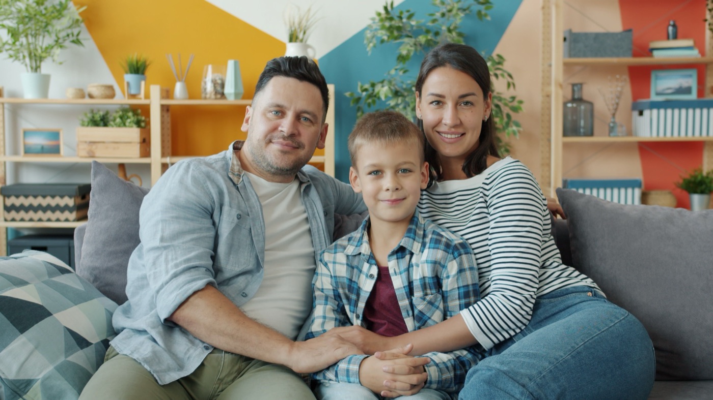 A happy family spending time together